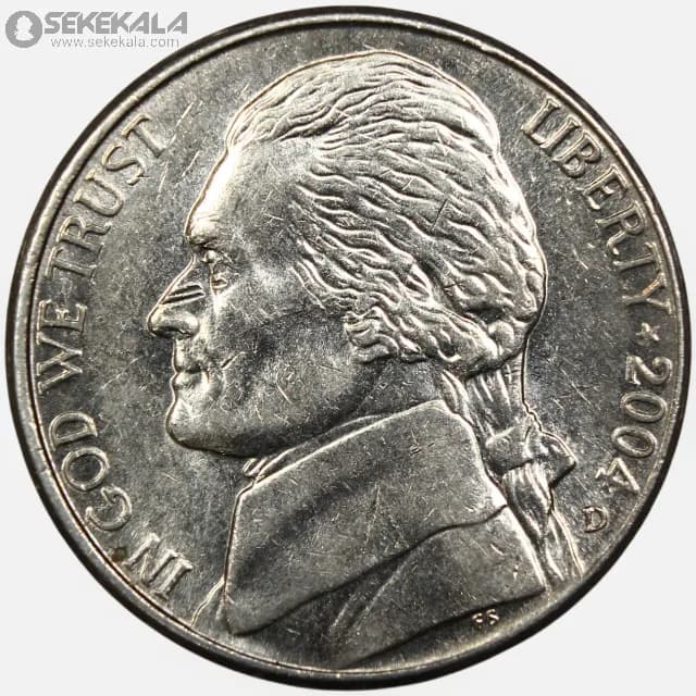 سکه 5 سنت یادبودی آمریکا 2004 D (جفرسون)(سفر اکتشافی لوئیس و کلارک) — تصویر ۲