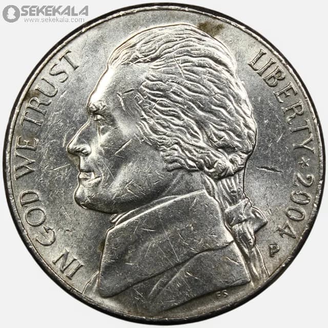 سکه 5 سنت یادبودی آمریکا 2004 P (جفرسون)(سفر اکتشافی لوئیس و کلارک) — تصویر ۲