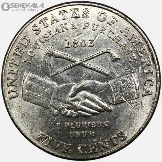 سکه 5 سنت یادبودی آمریکا 2004 P (جفرسون)(سفر اکتشافی لوئیس و کلارک)