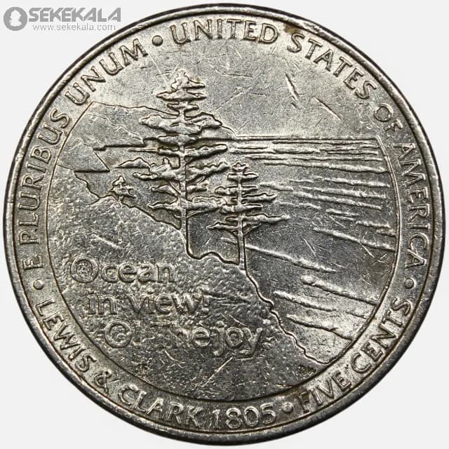 سکه 5 سنت یادبودی آمریکا 2005 P (جفرسون)(سفر اکتشافی لوئیس و کلارک)