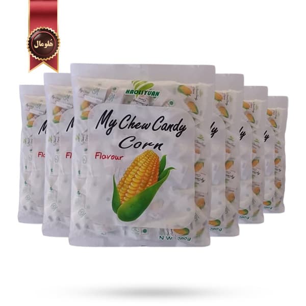 6 بسته تافی جویدنی هاولی‌یوان Haoliyuan مدل ذرت شیرین مای چویی کندی My Chew Candy corn وزن 280 گرم (اورجینال)
