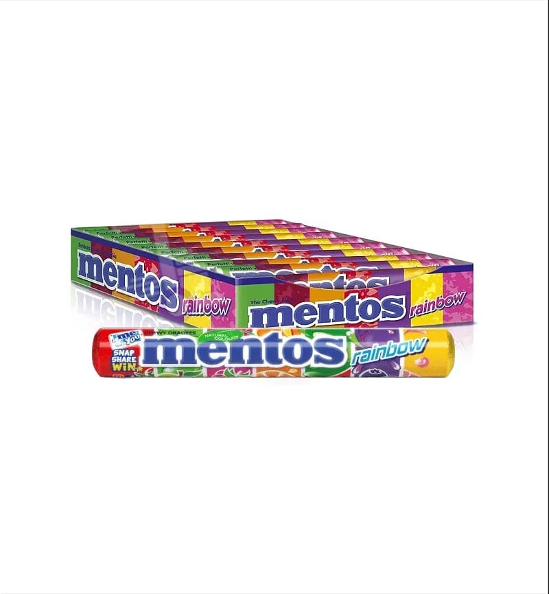 آبنبات لوله ای منتوس Mentos طعم رنگین کمان