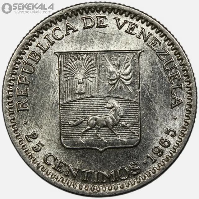 سکه 25 سنتیمو ونزوئلا 1965 (UNC)