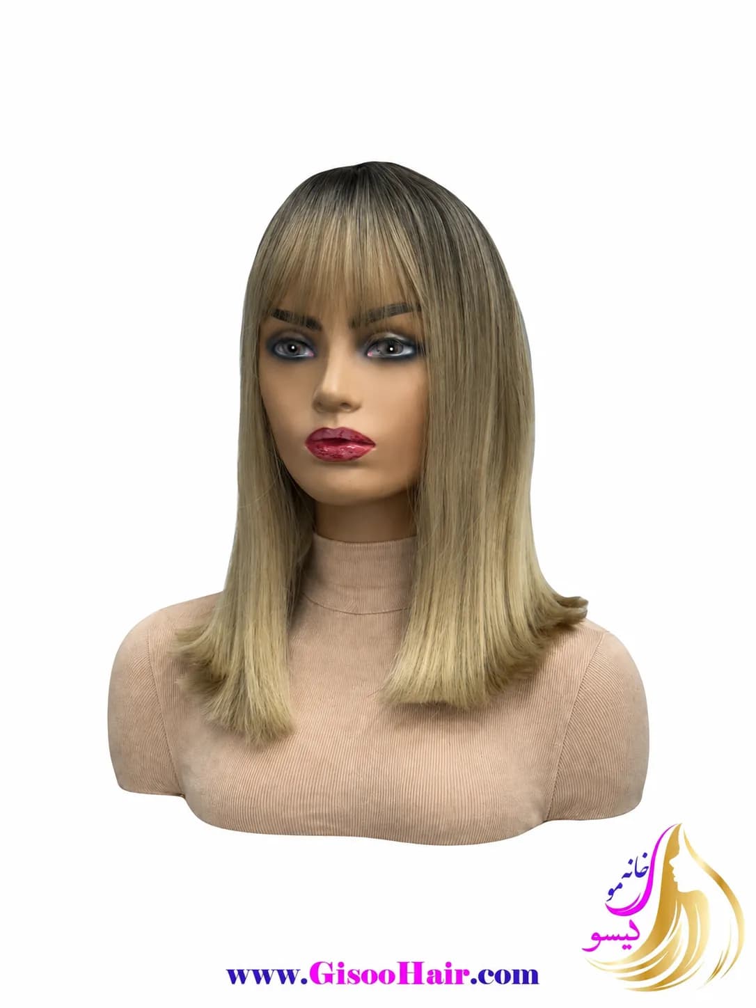 کلاه گیس پوستی لخت مصری بلند مش (کد 6TT16)