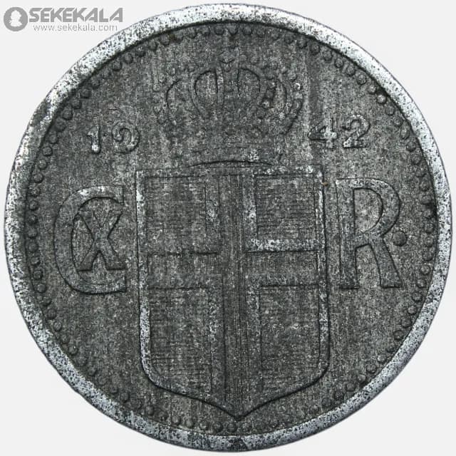 سکه 10 آورار کمیاب ایسلند 1942
