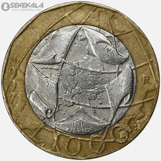 سکه 1000 لیره دوفلزی ایتالیا 1997