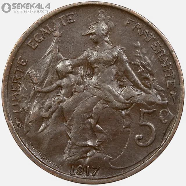 سکه 5 سنتیم فرانسه 1917 (جمهوری سوم)