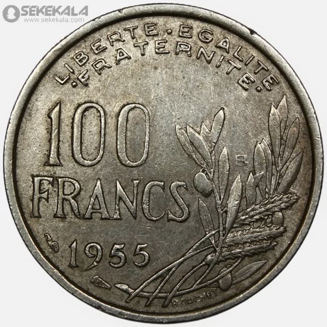 سکه 100 فرانک فرانسه 1955 (جمهوری چهارم) — تصویر ۲