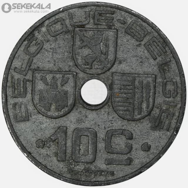 سکه 10 سنتیم بلژیک 1943 (لئوپولد سوم)