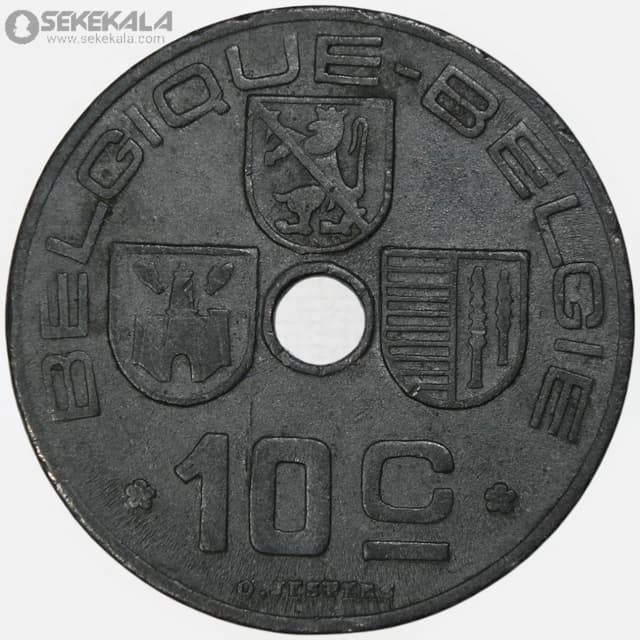 سکه 10 سنتیم بلژیک 1942 (لئوپولد سوم)