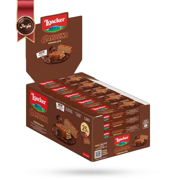 ویفر لوکر Loacker مدل گاردنا شکلاتی Gardena Chocolate پک 25 عددی (اورجینال)