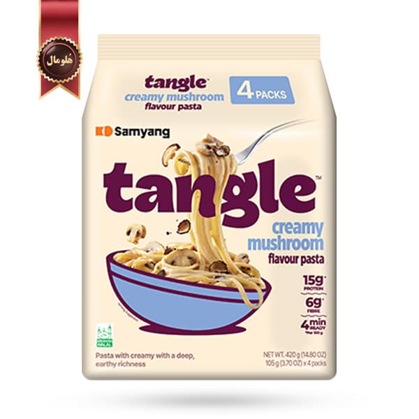 نودل تانگل سامیانگ samyang Tangle مدل قارچ خامه ای Creamy Mushroom وزن 105 گرم پک 4 تایی (اورجینال)