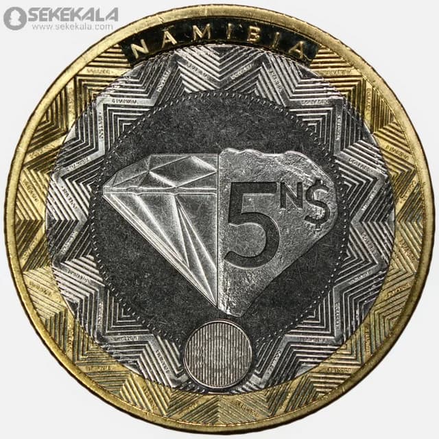 سکه 5 دلار دوفلزی کمیاب نامیبیا 2025 (UNC)