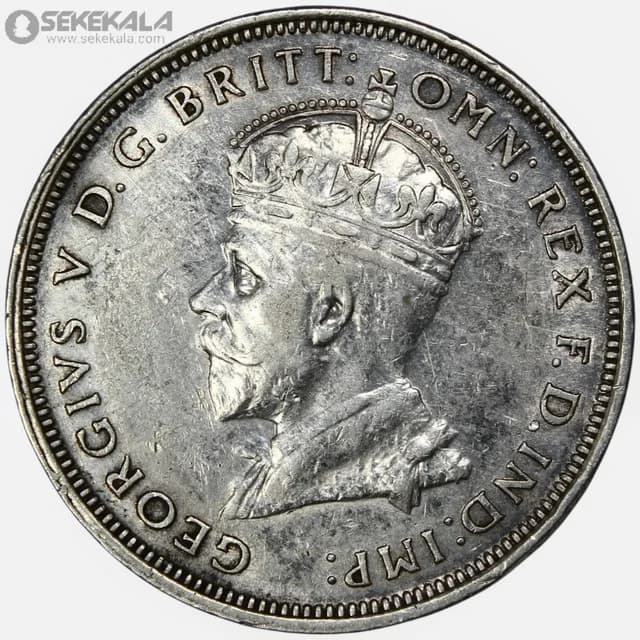 سکه 1 فلورین نقره یادبودی استرالیا 1927 (جرج پنجم – افتتاح ساختمان پارلمان)(بسیار کمیاب) — تصویر ۲