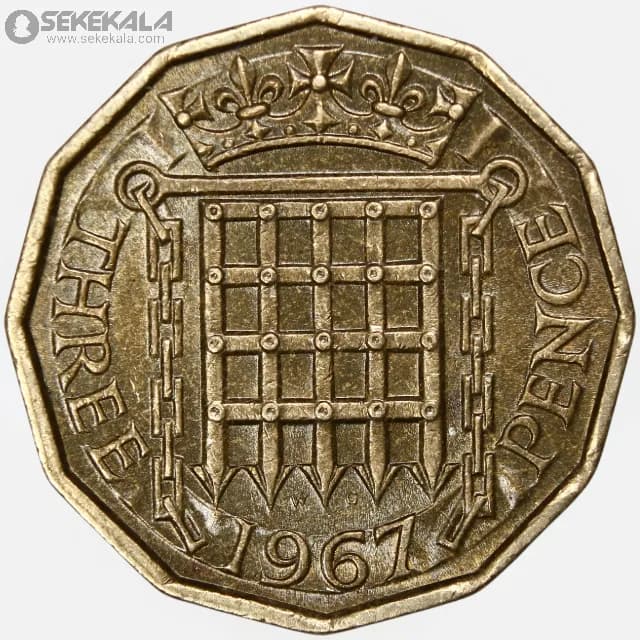سکه 3 پنس انگلیس 1967 (ملکه الیزابت)