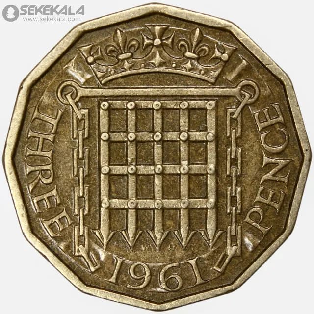سکه 3 پنس انگلیس 1961 (ملکه الیزابت)