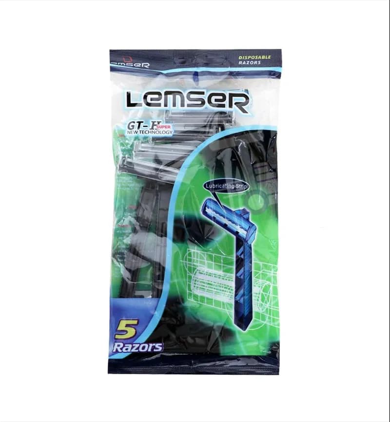 تیغ اصلاح لمسر Lemser مدل 2 لبه 5 عددی صابون دار
