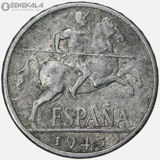 سکه 10 سنتیمو اسپانیا 1945(فرانسیسکو فرانکو)
