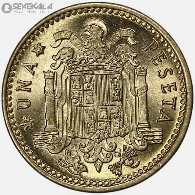 سکه 1 پزوتا اسپانیا 1966(فرانسیسکو فرانکو)(UNC)