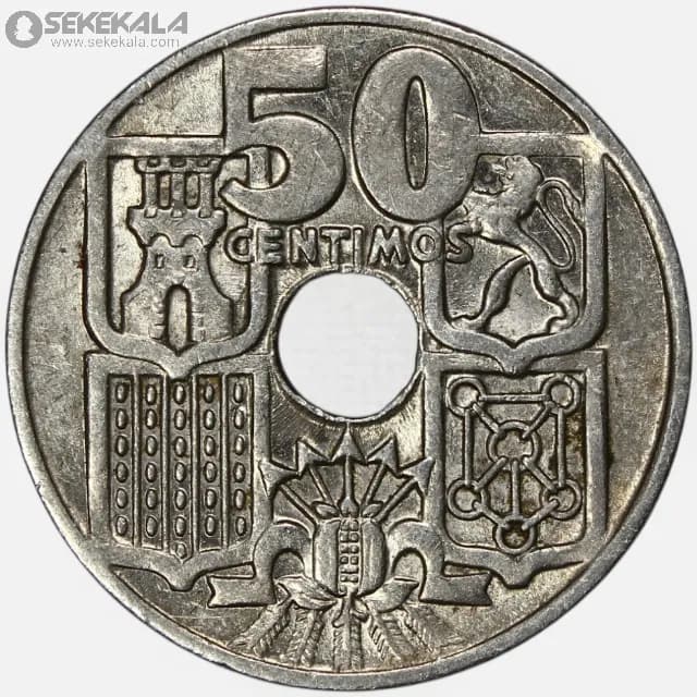 سکه 50 سنتیمو اسپانیا 1963(فرانسیسکو فرانکو) — تصویر ۲