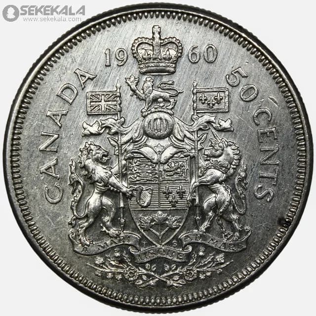 سکه 50 سنت نقره کمیاب کانادا 1960