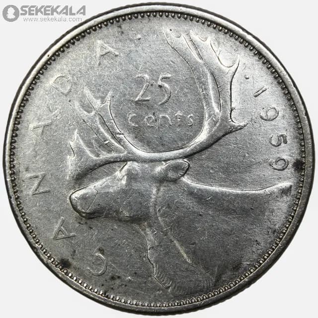 سکه 25 سنت نقره کانادا 1959