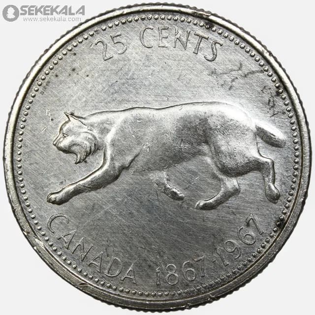 سکه 25 سنت نقره یادبودی کانادا 1967