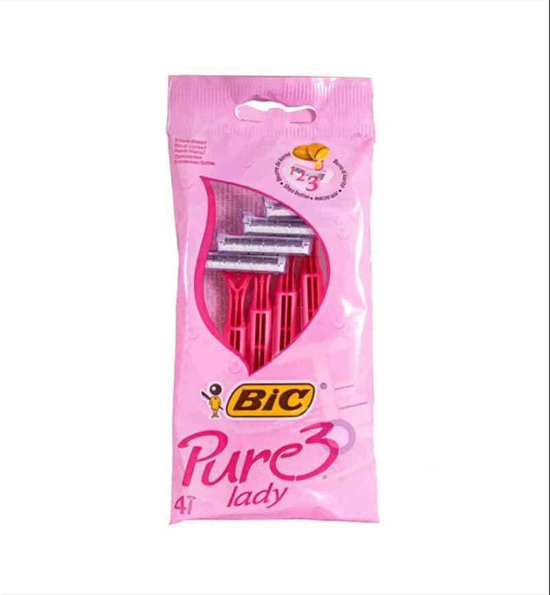 تیغ 3 لبه بیک Bic مدل صورتی Pure Lady