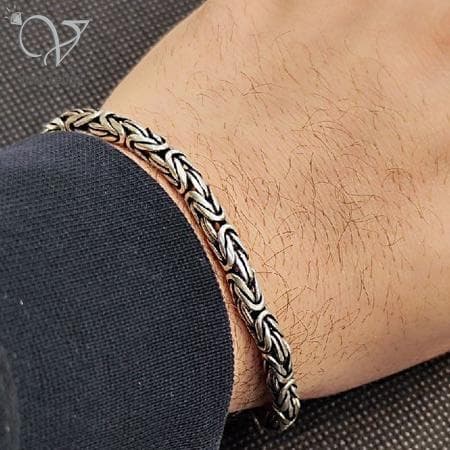 دستبند نقره مردانه مدل کرال کد 1210 — تصویر ۴