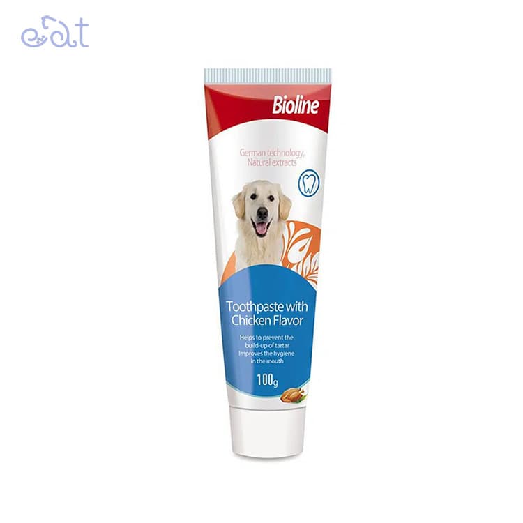 خمیردندان سگ بایولاین طعم مرغ مدل Bioline Toothpaste With Chiken وزن 100 گرم