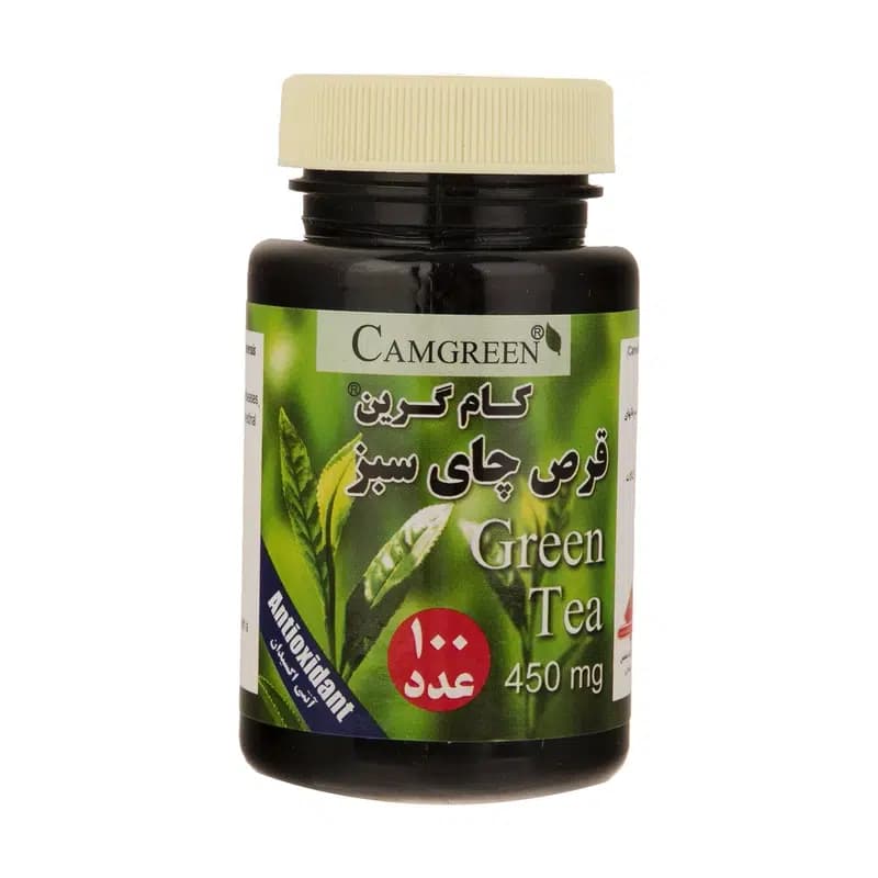 قرص چای سبز کام گرین بسته 100 عددی
