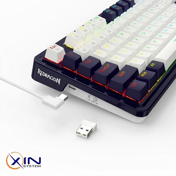 کیبورد گیمینگ بی‌سیم مکانیکال ردراگون مدل UCAL Pro K673WB | سوئیچ قرمز — تصویر ۵