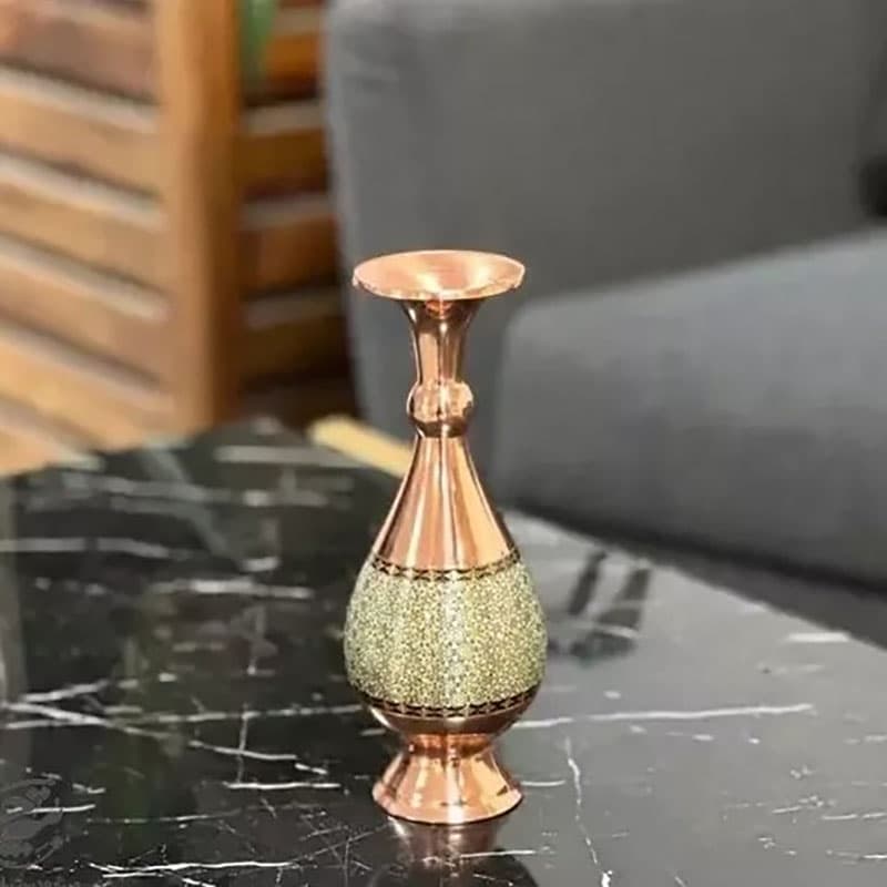 ست هدیه هدیه اداری ترمه و گلدان مس و خاتم — تصویر ۷