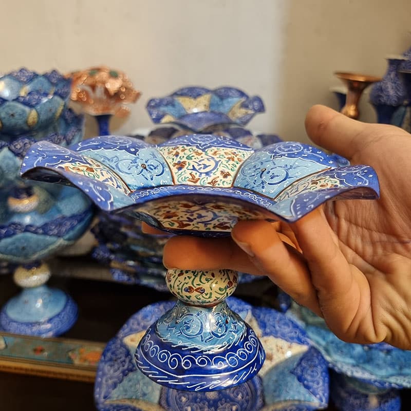 شکلات خوری یلدایی میناکاری نقلی مدل گلبرگی — تصویر ۶