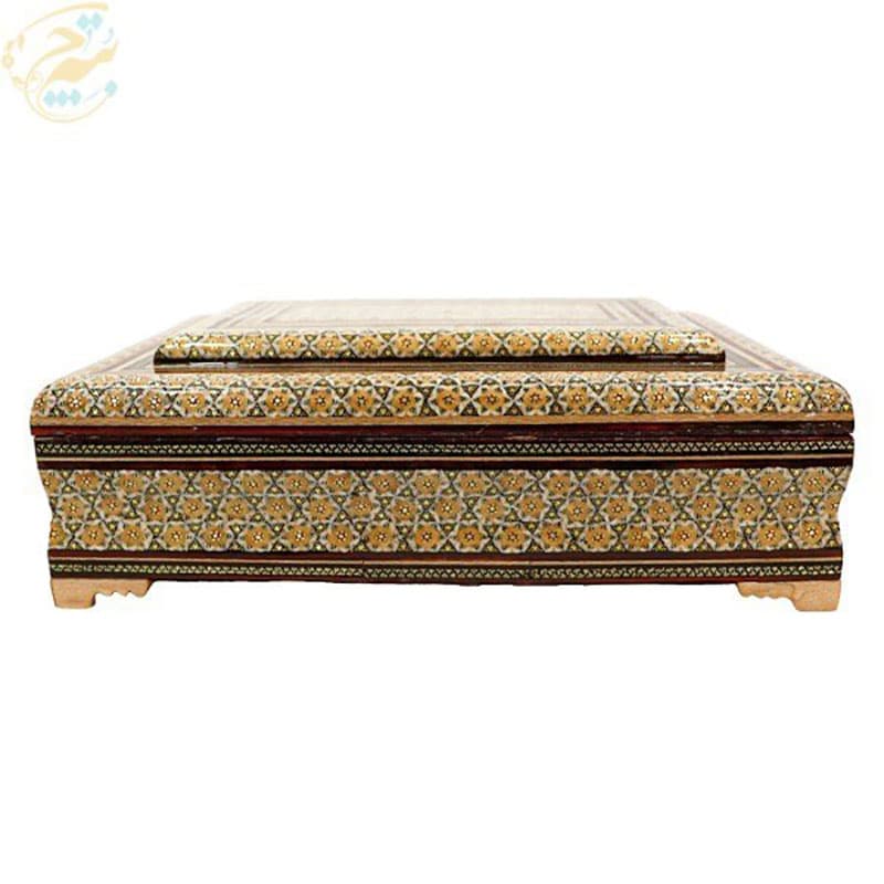 پک هدیه جفت گلدان و جاقرآنی خاتم کاری — تصویر ۵