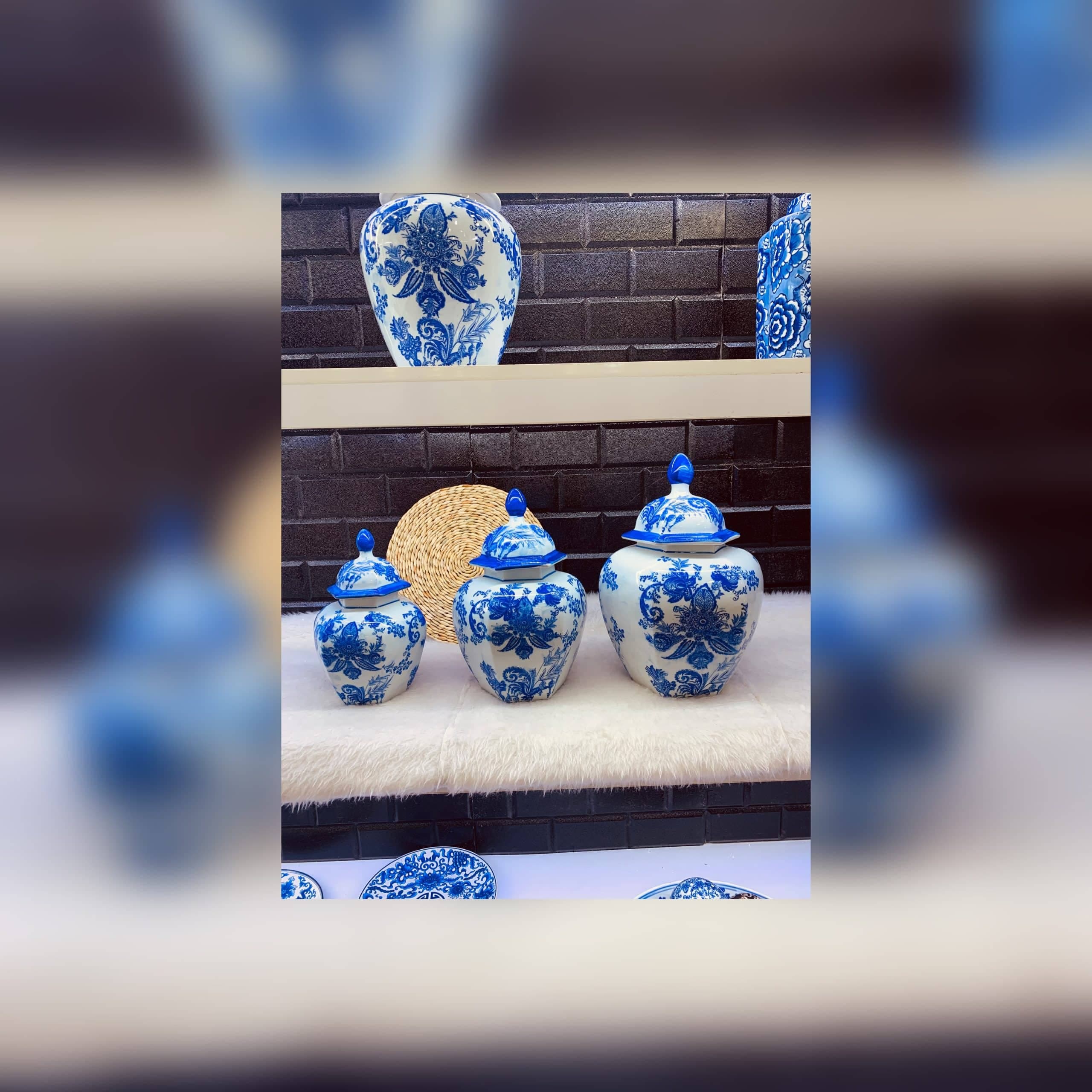 بانکە قلم آبی چینی وارداتی برند پیزا در سە سایز — تصویر ۲