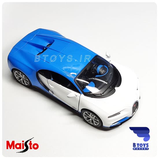 ماکت ماشین فلزی بوگاتی شیرون آبی(Bugatti Chiron Maisto) — تصویر ۵