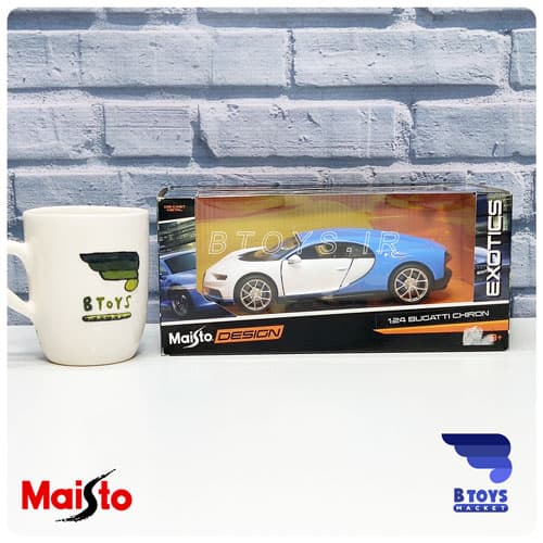 ماکت ماشین فلزی بوگاتی شیرون آبی(Bugatti Chiron Maisto) — تصویر ۳