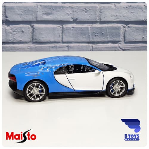 ماکت ماشین فلزی بوگاتی شیرون آبی(Bugatti Chiron Maisto) — تصویر ۴
