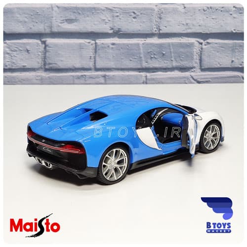 ماکت ماشین فلزی بوگاتی شیرون آبی(Bugatti Chiron Maisto) — تصویر ۲