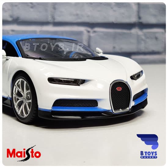 ماکت ماشین فلزی بوگاتی شیرون آبی(Bugatti Chiron Maisto) — تصویر ۶