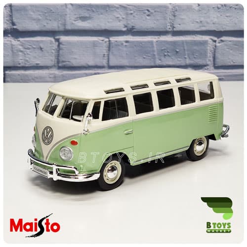 ماکت ماشین فلزی فولکس ون سامبا سبز(Vlkswagen Van Samba Maisto)