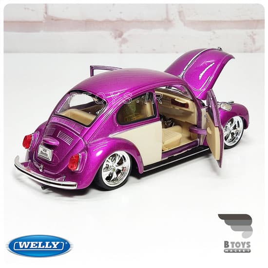 ماکت فلزی فولکس بیتل صورتی(VOLEKSWAGEN BEETLE welly) — تصویر ۲