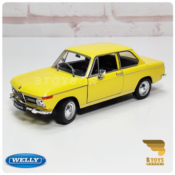 ماکت فلزی بی ام و 2002زرد(BMW 2002 welly)