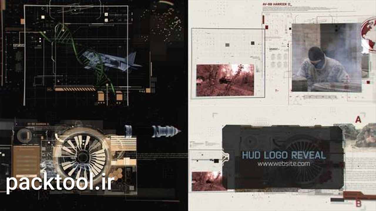 دانلود پروژه آماده پریمیر پرو نمایش لوگو مدرن Hud Logo Reveal
