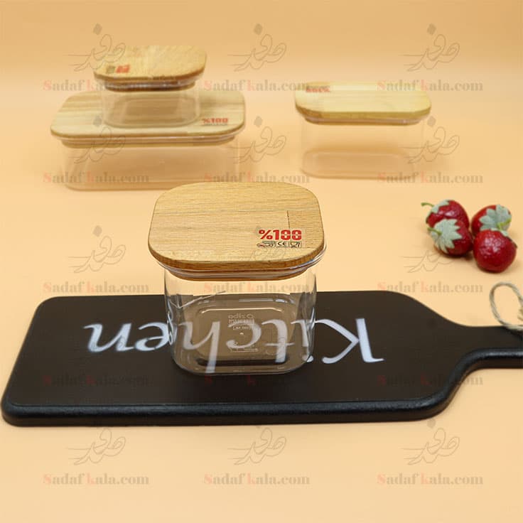 ظرف مربع 550 میل هانی لند درب چوبی زیباسازان (36) / 35202