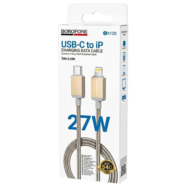 کابل تایپ سی به لایتنینگ 27W بروفون مدل BX120 طول 1 متر — تصویر ۳