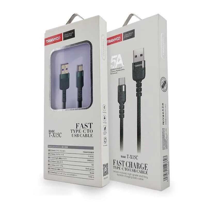 کابل تبدیل USB به MicroUsb ترانیو مدل T-X15V طول 1متر — تصویر ۲