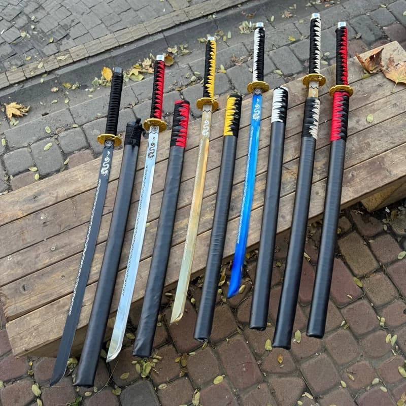 ⚔️ شمشیر کاتانا ۱۰۰ سانتی – تمام مشکی با طراحی اژدها ⚔️ — تصویر ۲