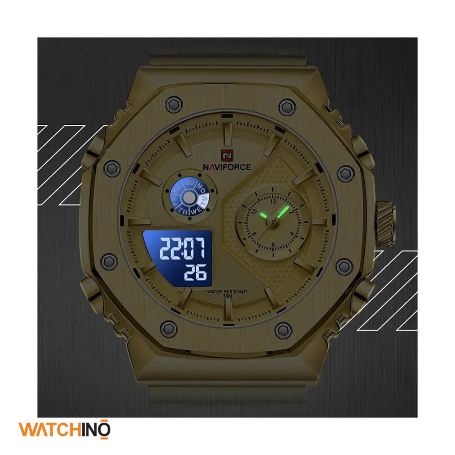 ساعت مچی نیوی فورس مدل Naviforce-NF-9216GLDG — تصویر ۵